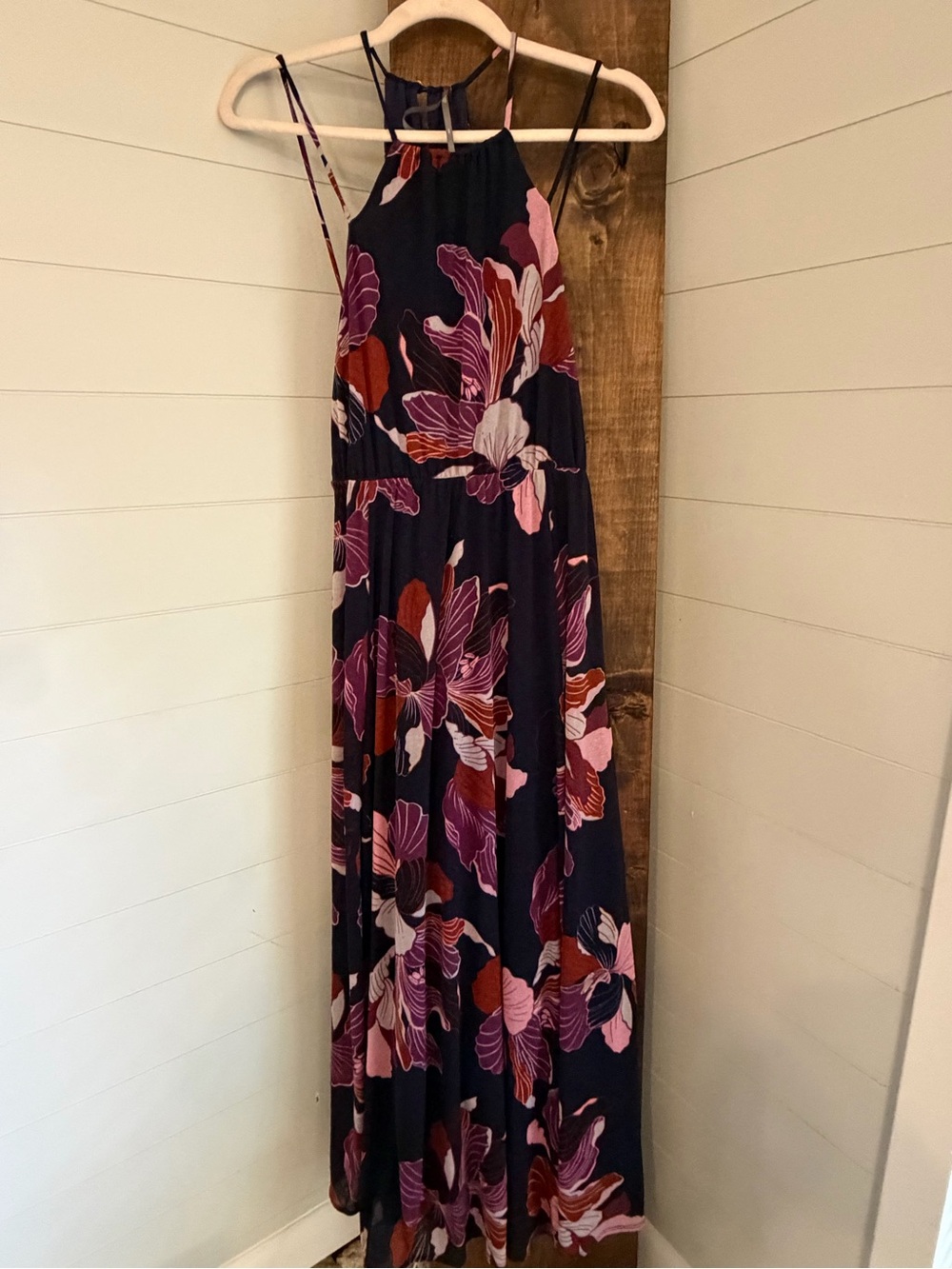 Anthropologie Floral Halter Maxi Dress